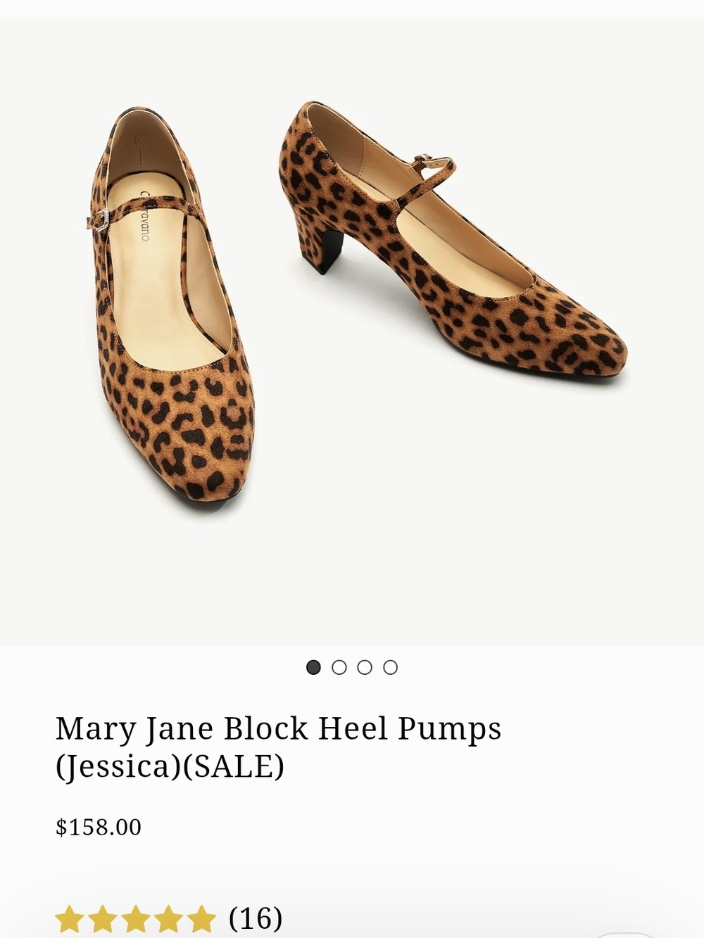 Jessica Mary Jane Block Heel Pumps in Leopard Print